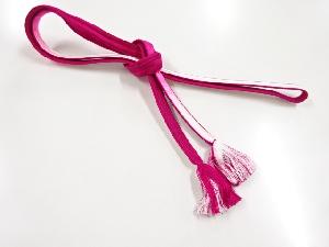 リサイクル　正絹　手組帯締め（赤紫）